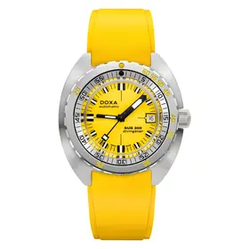 Doxa SUB 300 zegarek do nurkowania na żółtym pasku gumowym