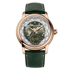 Złoty zegarek męski Frederique Constant na skórzanym pasku