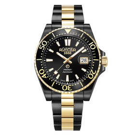 Zegarek męski w kolorze czarno-złotym Roamer Premier