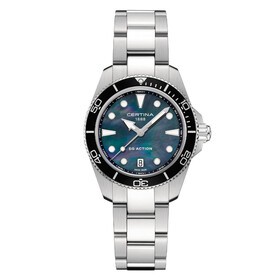 Damski zegarek nurkowy Certina z tarczą z masy perłowej