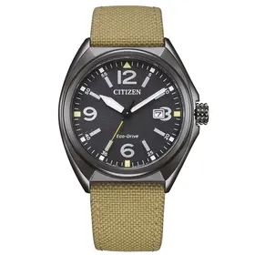 Męski zegarek Citizen Military AW1575-08E z czarną tarczą