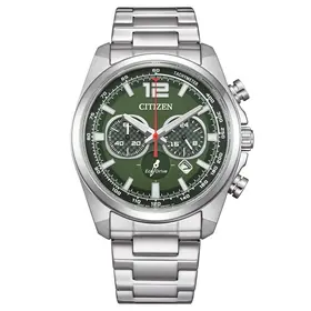 Sportowy zegarek męski Citizen Active Sports Chrono CA4640-50X z zieloną tarczą