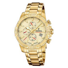Pozłacany zegarek męski Festina z chronografem