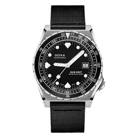 Nurkowy zegarek męski DOXA SUB B&W na czarnym pasku NATO