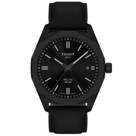 Męski zegarek solarny Tissot PRC 100 w kolorze czarnym