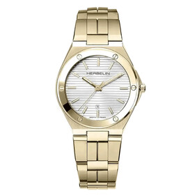 Srebrno-złoty zegarek damski Herbelin na bransolecie