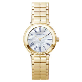 Pozłacany zegarek damski Herbelin Newport Slim na bransolecie