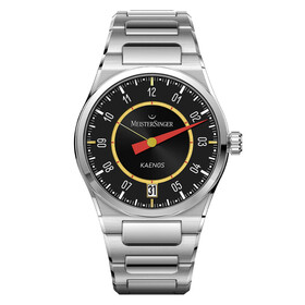 Jednowskazówkowy zegarek męski MeisterSinger X Alain Silberstein z czarnym cyferblatem