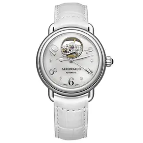 Zegarek damski Aerowatch 1942 Lady Elegance Automatic A 68922 AA04 z diamentami i otwartym sercem