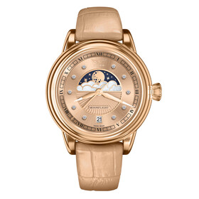 Pozłacany zegarek damski Aviator z diamentami