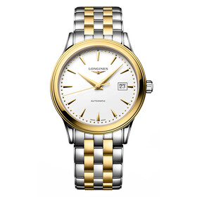 Srebrno-złoty zegarek męski Longines Flagship z bransoletą