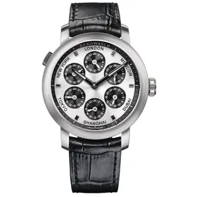 Matowy zegarek Aerowatch Renaissance 7 Time Zones A 51974 AA03