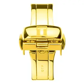 Złote zapięcie motylkowe do skórzanych pasków Tissot 14 mm