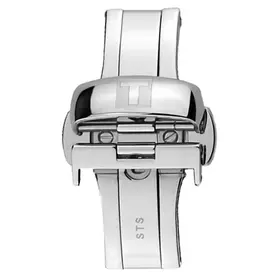 Stalowe zapięcie motylkowe do skórzanych pasków Tissot kolor srebrny połysk