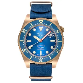 Zegarek z brązu Squale 1521 Bronze 1521BRONBL.NB20