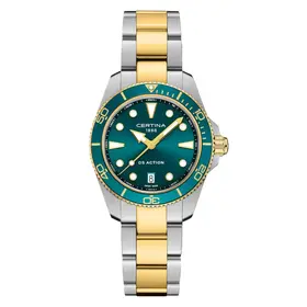 Zegarek damski Certina DS Action Diver C048.210.22.091.00 z zieloną tarczą