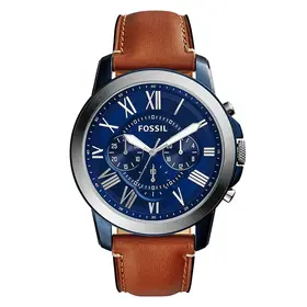 Męski zegarek Fossil FS5151 z chronografem i paskiem skórzanym