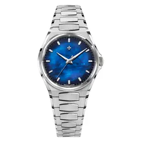 Venezianico Arsenale 37 Automatic 6121502C elegancki zegarek z niebieską tarczą z naturalnej masy perłowej