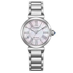 Zegarek z perłową tarczą i diamentami Citizen Lady May Bells EM1060-87Y