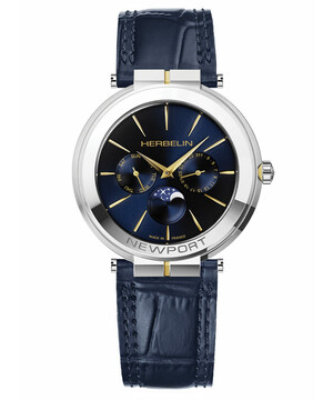 Cienki zegarek męski Herbelin Newport Slim z fazami księżyca