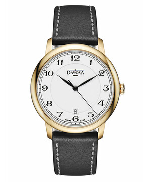 Davosa Amaranto to męski pozłacany zegarek z jasną tarczą i szkłem szafirowym.