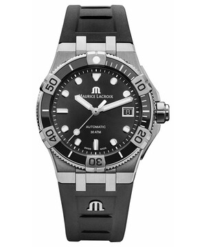 Czarny sportowy zegarek Maurice Lacroix AI6057-SSL20-330-2