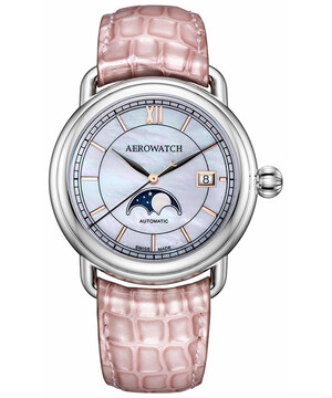Aerowatch 1942 Moonphase Automatic 77983 AA02 BR RO zegarek z fazami księżyca.