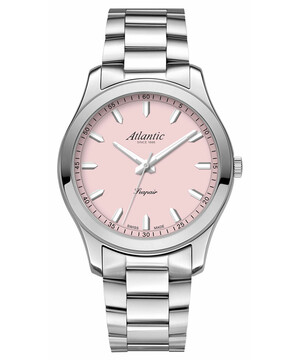 Klasyczny zegarek damski z różową tarczą Atlantic 20335.41.91PK
