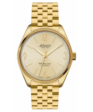 Pozłacany męski zegarek klasyczny Atlantic Art Deco