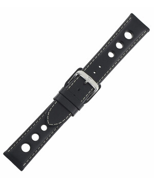 Di-Modell Avus czarny pasek do zegarka z dziurami w stylu retro