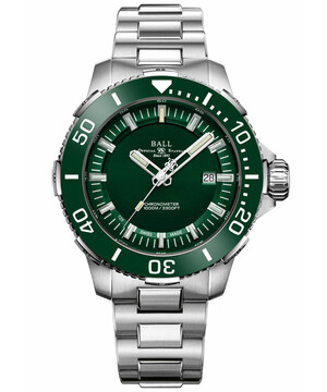 Zegarek nurkowy Ball DeepQUEST Ceramic z zielonym pierścieniem i zieloną tarczą