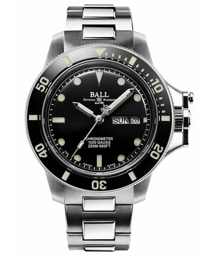 Nurkowy zegarek Ball w czarnej kolorystyce