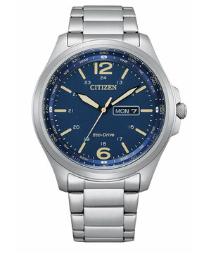 Wojskowy zegarek Citizen Military AW0110-82LE z niebieską tarczą