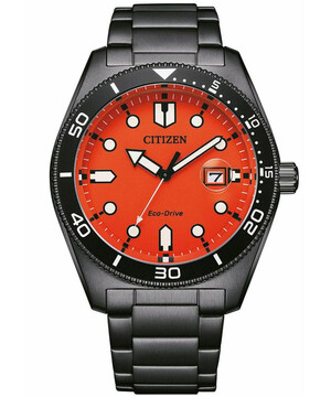 Zegarek nurkowy z pomarańczową tarczą Citizen Marine AW1765-88X