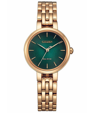 Zegarek dla pań Citizen Lady EM0993-82Z z tarczą w kolorze zielonym.