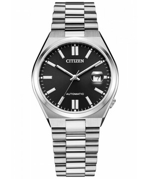 Zegarek automatyczny Citizen Mechanical NJ0150-81E z czarną tarczą.