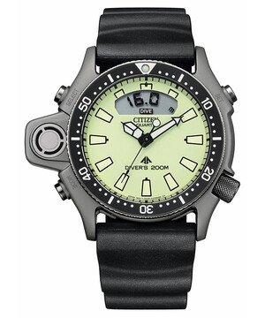Zegarek nurkowy z zieloną tarczą Citizen JP2007-17W