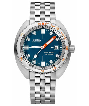Doxa Caribbean zegarek nurkowy z niebieską tarczą