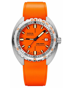 Zegarek nurkowy z pomarańczową tarczą Doxa Professional