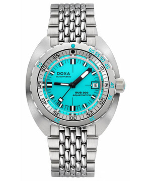 Zegarek męski nurkowy z turkusową tarczą Doxa Aquamarine
