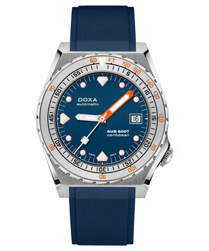 Zegarek nurkowy na niebieskim pasku gumowym FKM Doxa