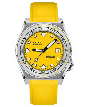 Zegarek nurkowy na żółtym pasku gumowym Doxa