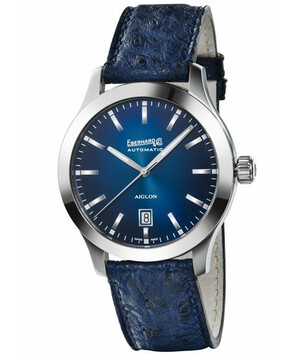 Ekskluzywny zegarek męski Eberhard Aiglon Grande Taille 41030.09/SE CP z niebieskim paskiem