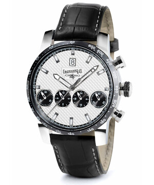 Sportowy zegarek Eberhard Chrono 4 21-42 31073.05 CN CP z białą tarczą