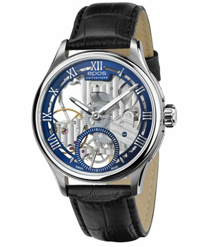 Szkieletowy zegarek Epos z niebieską tarczą