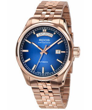Zegarek męski Epos Passion Day Date 3501.142.24.96.34 z niebieską tarczą gradientową