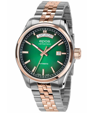 Elegancki zegarek Epos z zieloną tarczą gradientową