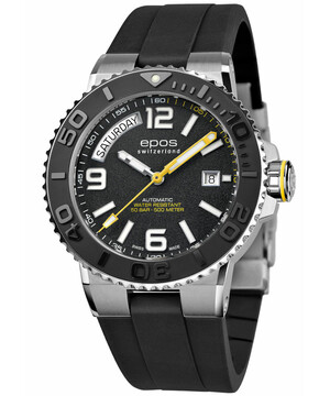 Zegarek nurkowy Epos Sportive Diver Day Date 3441.142.20.95.55 z czarnym paskiem gumowym