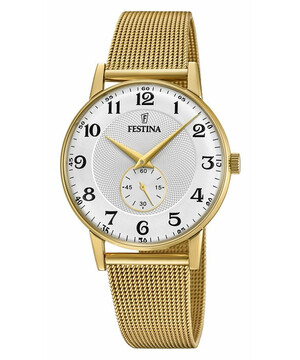 Festina Retro F20569/1 pozłacany zegarek męski vintage.