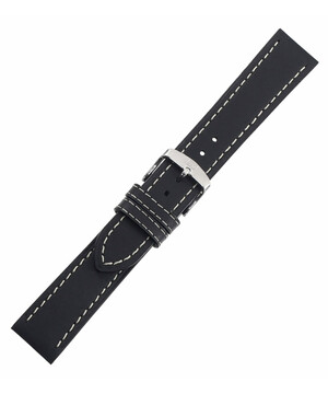 Pasek do zegarka Di-Modell Jumbo czarny z białym szyciem